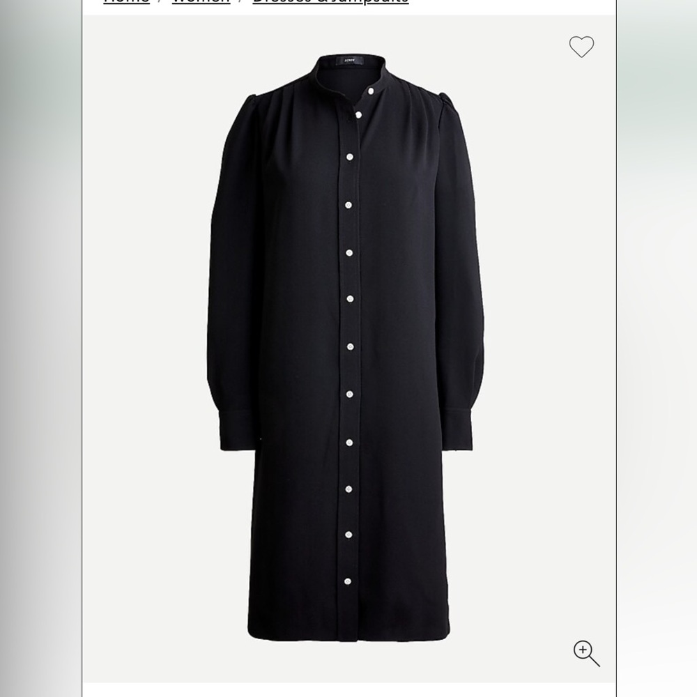 New With Tags JCrew Petite 365 Crepe Button Front Dress Sz 10P